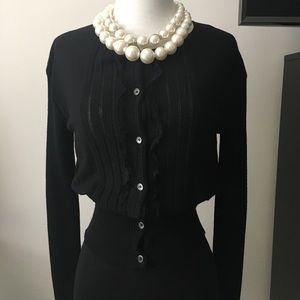 Valentino Roma Black 100% Wool Cardigan XS